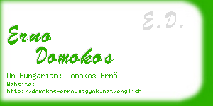 erno domokos business card